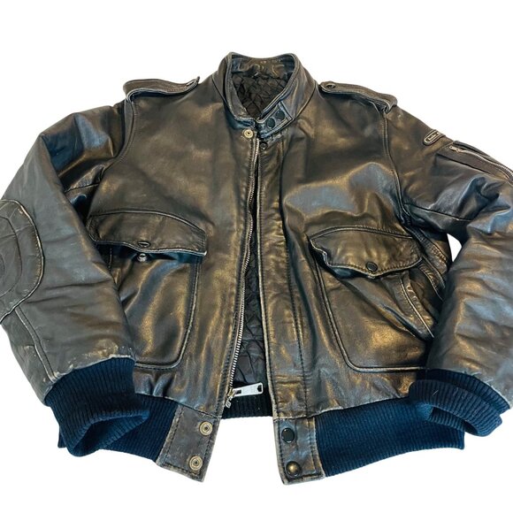 Hein Gericke Daytona 50th Bike Week Vintage Leather Bomber Jacket Quilted M 38 - Picture 3 of 16